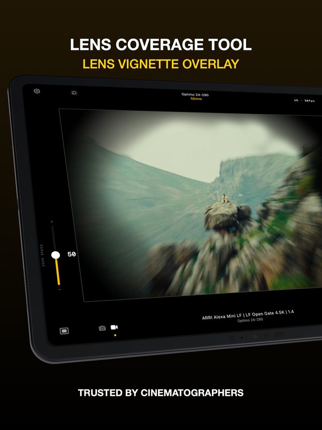 Lens vignette overlay on iPad